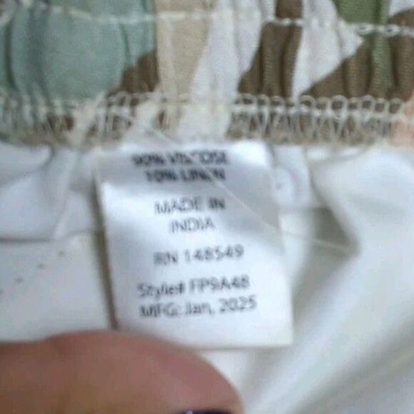 NEW Free Planet Linen  Shorts Men Medium Botanical Earth Tones Linen Blend M - Picture 8 of 9